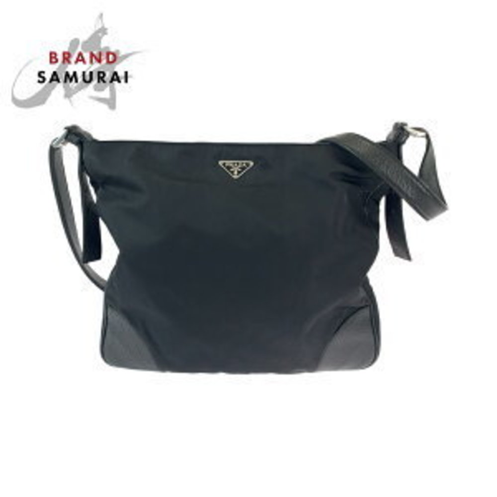 Prada Tessuto Triangular Nylon Shoulder Vitello D… - image 1